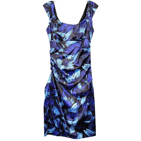 London Times Dresses & Skirts - London Times Petite Dress Blue Stretch Midi Bodycon Sleeveless Womens Size 2 Zip